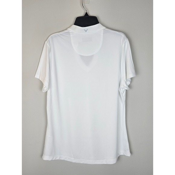 Callaway Womens Golf Polo Shirt White Short Sleeve Opti-Dri V-Neck Large - Picture 2 of 5